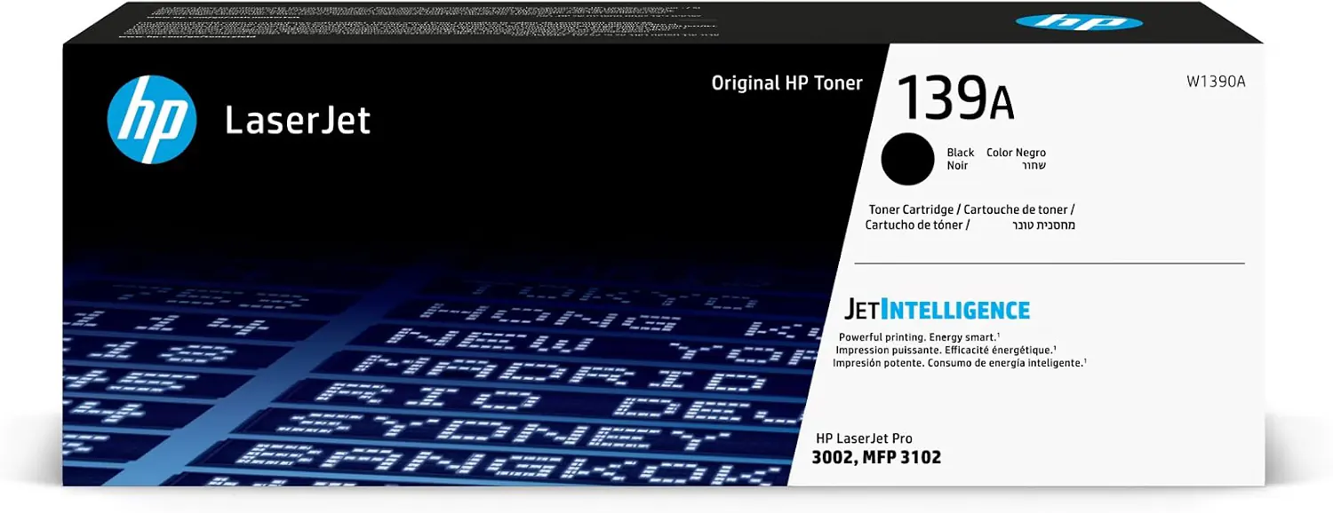 HP 139A W1390A, Negro, Cartucho Tóner Original, 1500 páginas, para impresoras LaserJet Pro 3002dn/dwe/dw y LaserJet Pro Multifunción 3102fdn/fdwe/fdw — Tóners originales